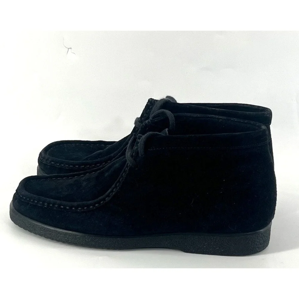 Hush Puppies Chukka Boots Men's US 9 Black Suede Lace Up Leather Grunge Retro